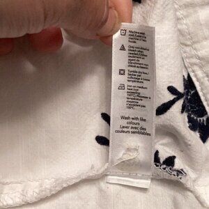 George Embroidered White Skort Zip Button Front